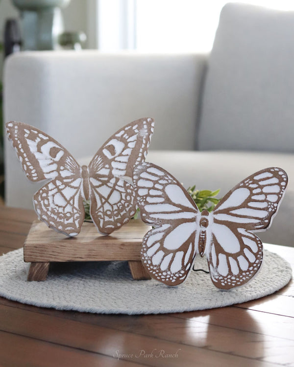 Wood Engraved Butterfly With Easel