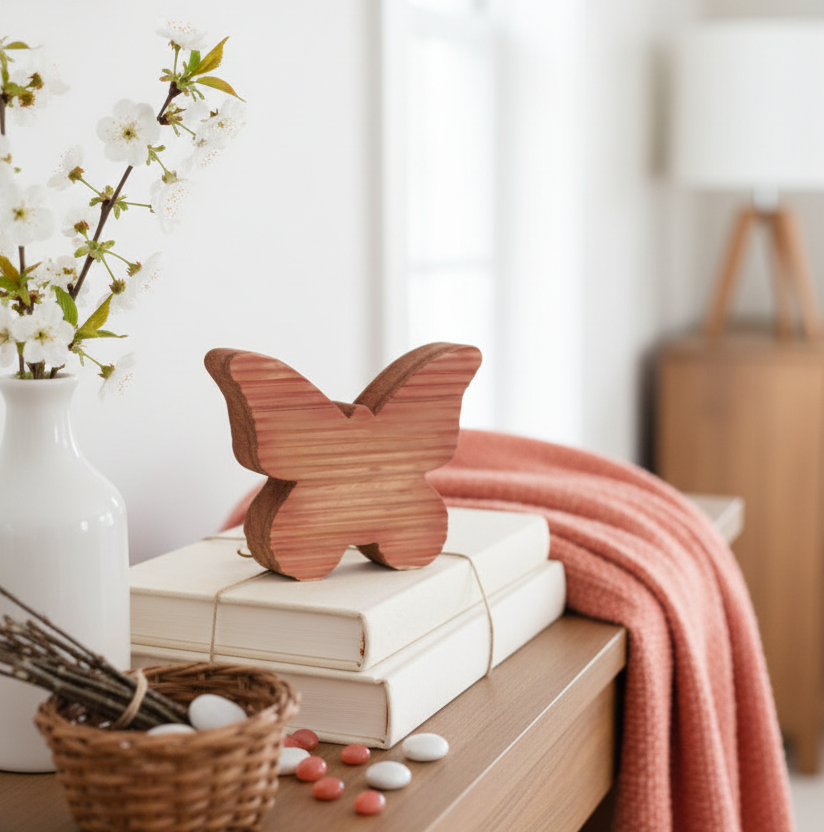 Textured Apricot Butterfly Block