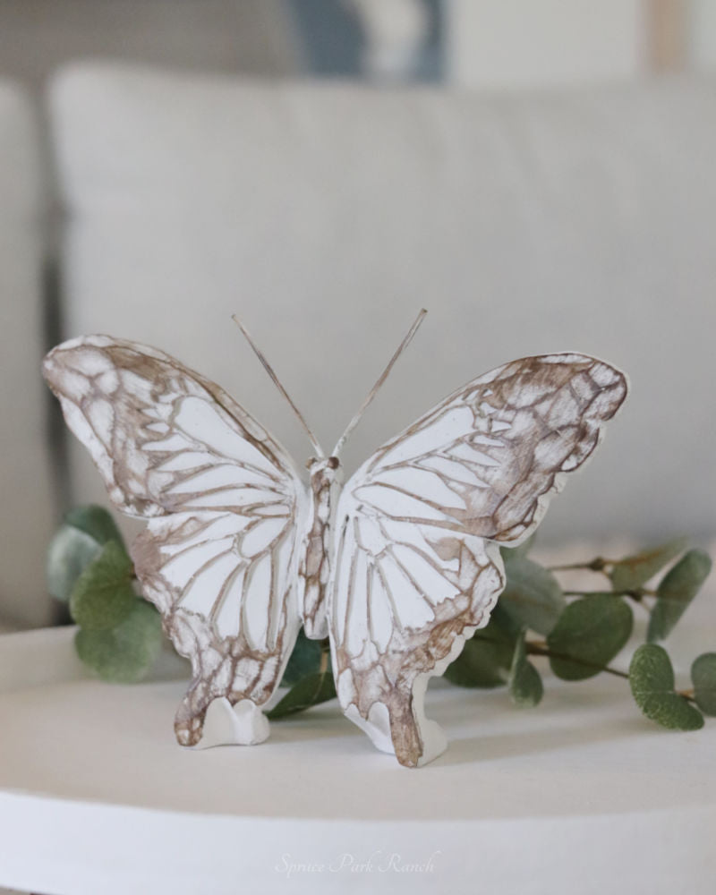 Whitewashed Tabletop Butterfly