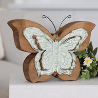 Wood and Metal Butterfly Sitter