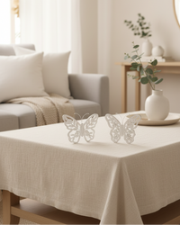 White Distressed Cutout Butterfly Block