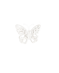 White Distressed Cutout Butterfly Block