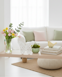 White Distressed Cutout Butterfly Block