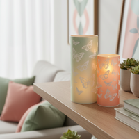 Butterfly Glass LED Cylinder