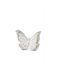 Whitewashed Carved Resin Butterfly