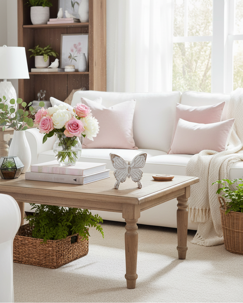 Whitewashed Carved Resin Butterfly