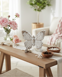 Whitewashed Carved Resin Butterfly