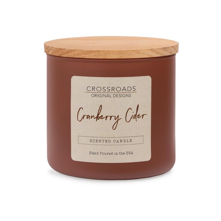 Crossroads Cranberry Cider Coloured Glass Jar Candle 14oz