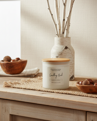 Crossroads Crackling Birch Coloured Glass Jar Candle 14oz