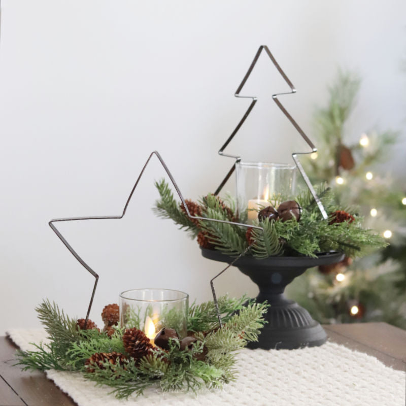 Glittered Metal Cutout Votives