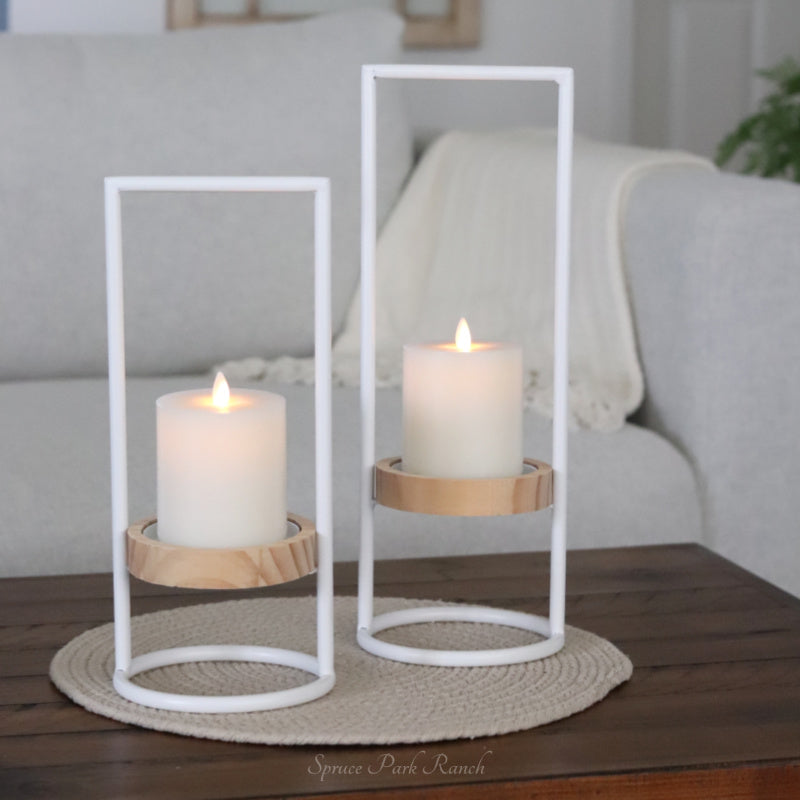 Iron Frame Candle Riser White