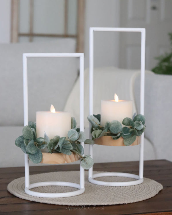 Iron Frame Candle Riser White