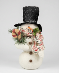 Candy Cane Snowman With Christmas Scarf 17"H