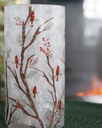 Cardinal and Branches Candle Holder