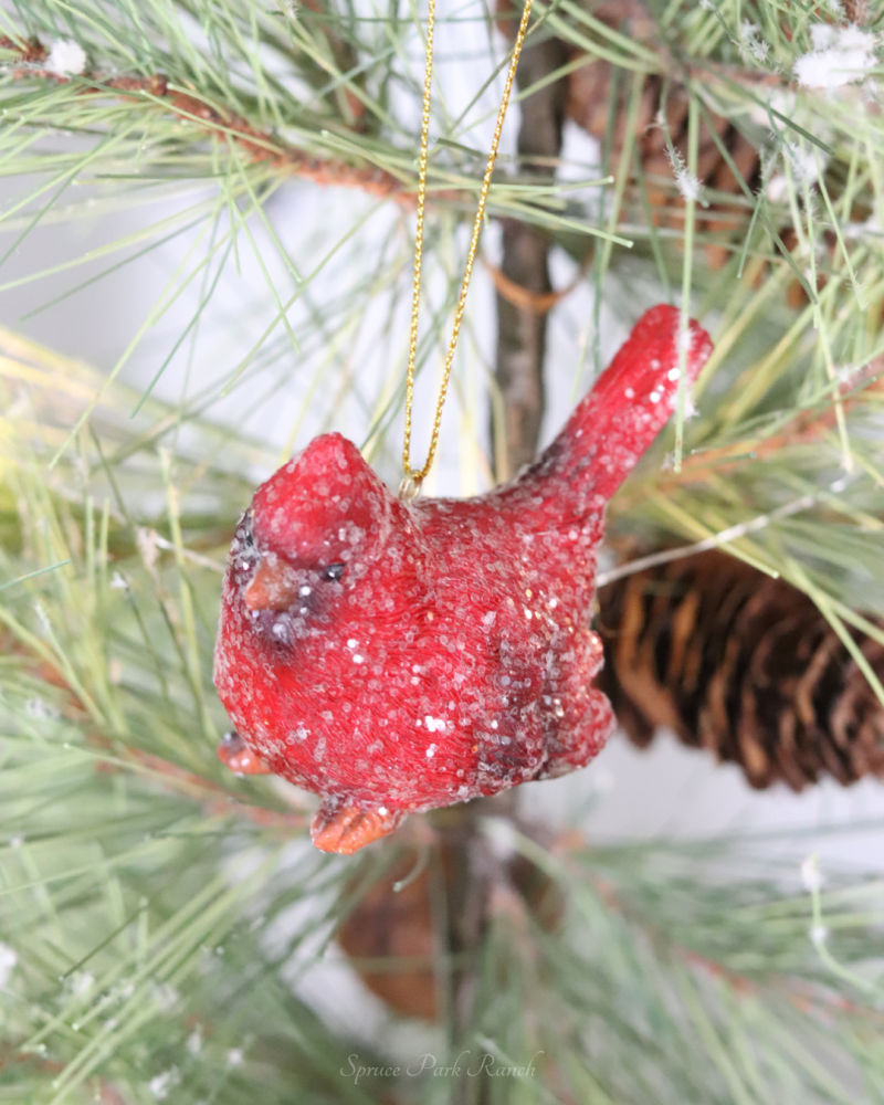 Glittered Cardinal Ornament