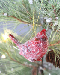 Glittered Cardinal Ornament