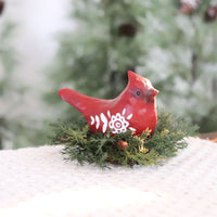 Cardinal Bird Figurine