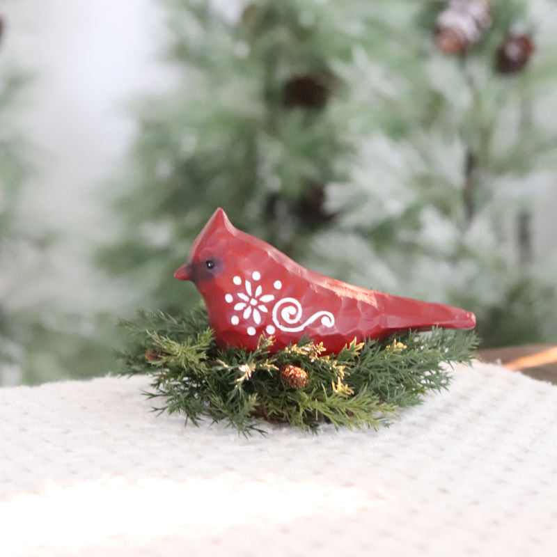 Cardinal Bird Figurine