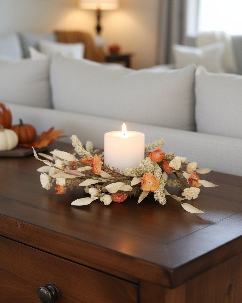 Natural and Orange Carnation Greenery Collection