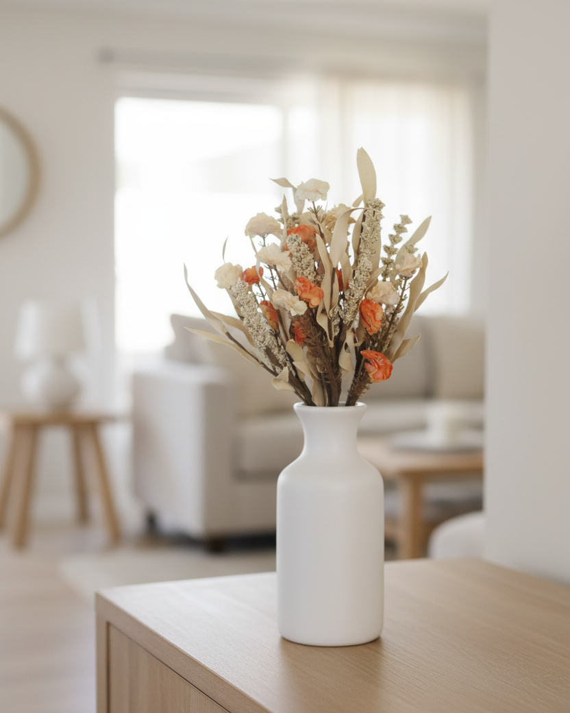 Natural and Orange Carnation Greenery Collection