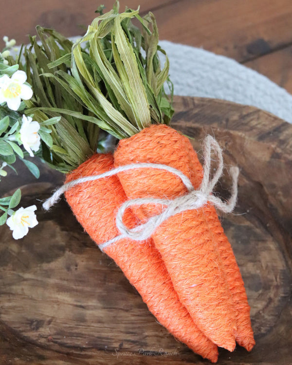 Orange Burlap Twine Carrot Bundle