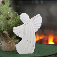 Distressed Curved Angel Wood Block