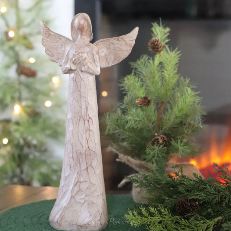 Carved-Look Resin Angel