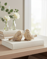 Carved Look Resin Neutral Bird