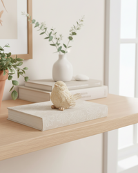 Carved Look Resin Neutral Bird