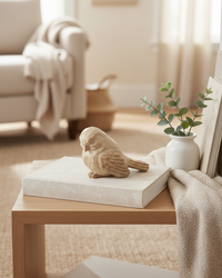 Carved Look Resin Neutral Bird