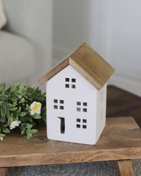 Lighted White and Natural House
