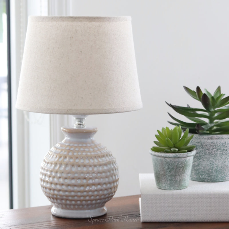 Electric Ceramic Textured Lamp Beige