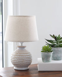 Electric Ceramic Textured Lamp Beige