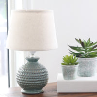 Electric Ceramic Textured Lamp Sage