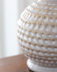 Electric Ceramic Textured Lamp Beige
