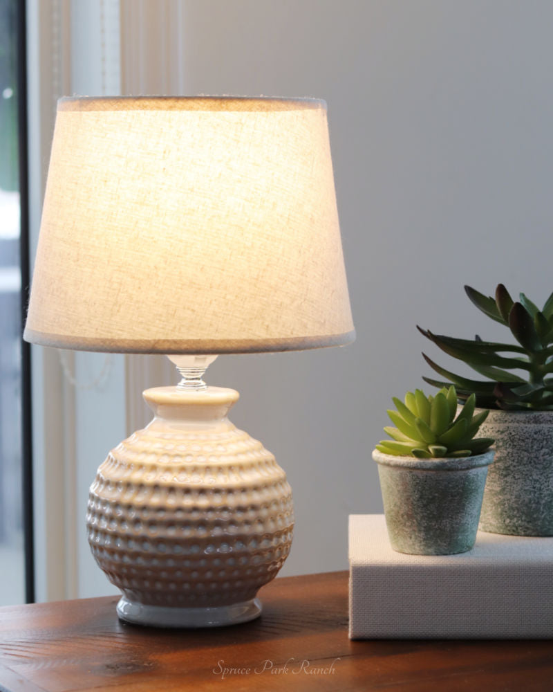 Electric Ceramic Textured Lamp Beige