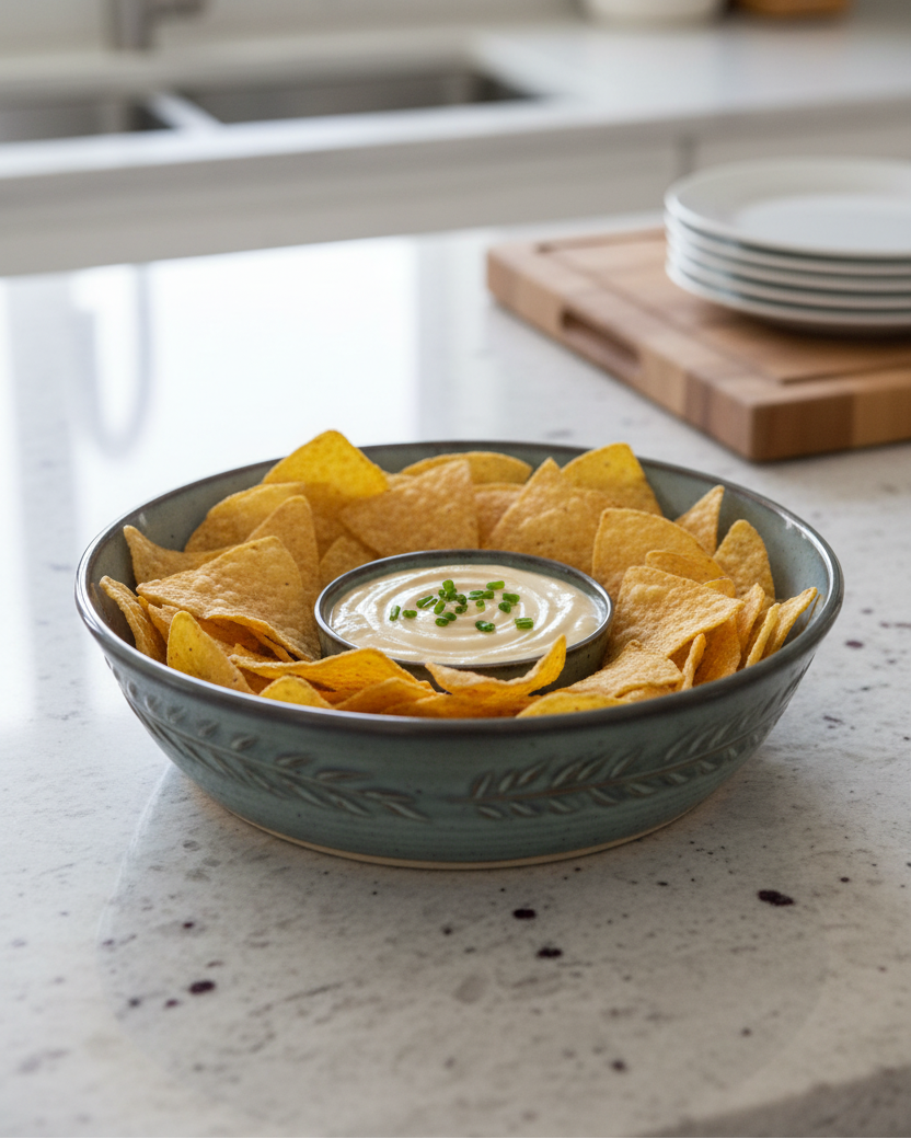 Wheat Design Chip'N Dip Bowl Denim Blue