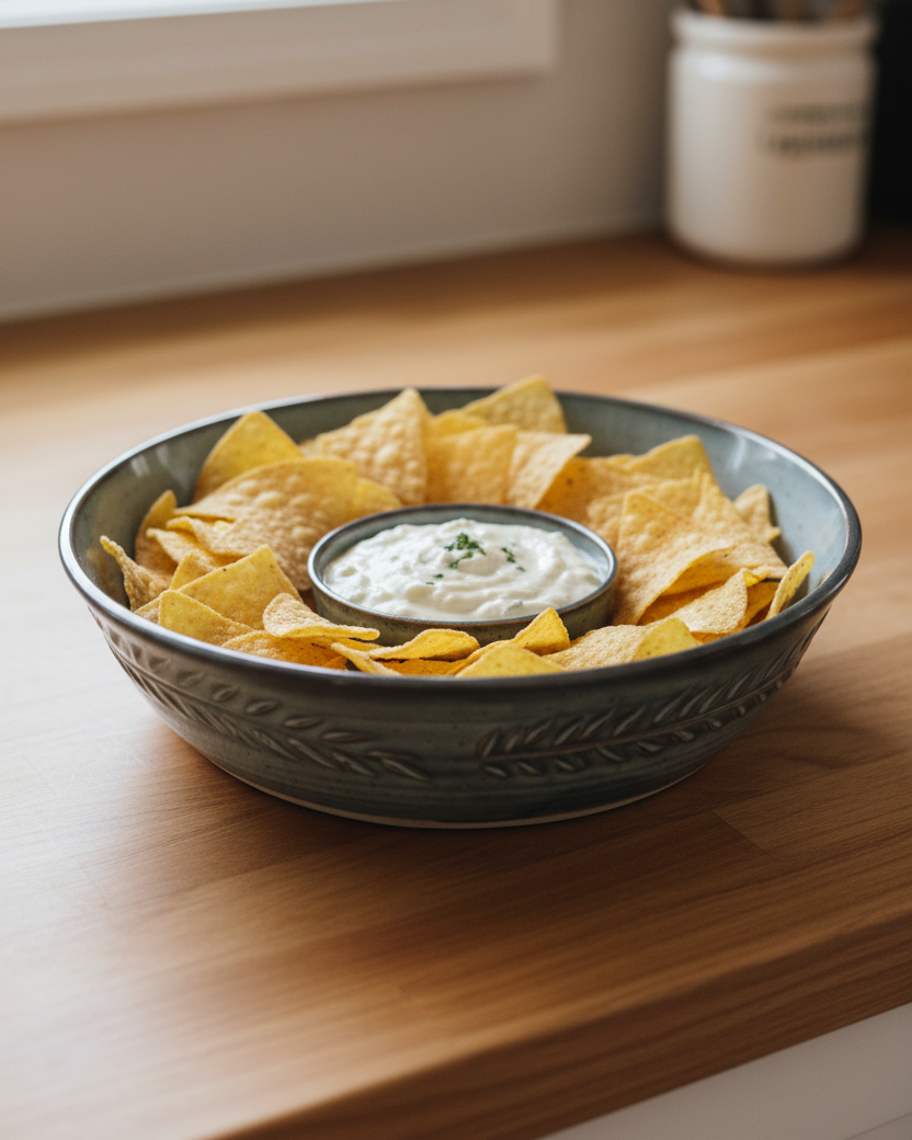 Wheat Design Chip'N Dip Bowl Denim Blue
