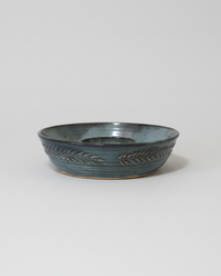 Wheat Design Chip'N Dip Bowl Denim Blue