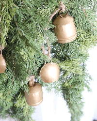 Antique Bells and Jute Rope Garland Gold