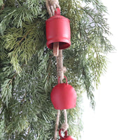 Antique Bells and Jute Rope Swag Red