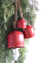 Handmade Classic Artisan Bells Red Set of 3