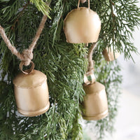 Antique Bells and Jute Rope Garland Gold