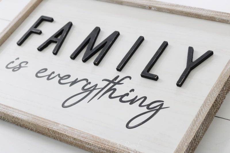 Reversible Christmas and Family Wood Sign
