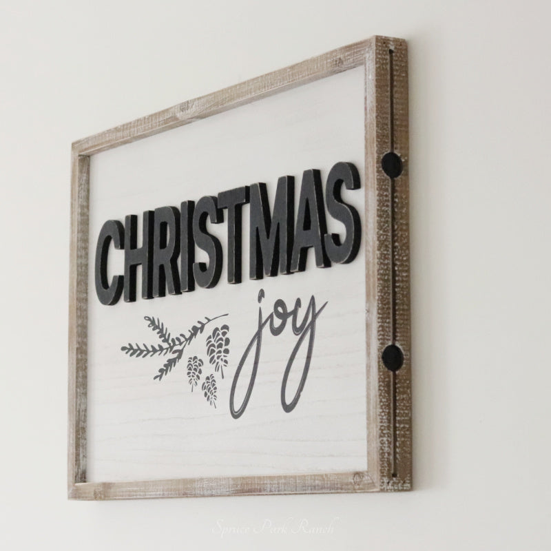 Reversible Christmas and Family Wood Sign