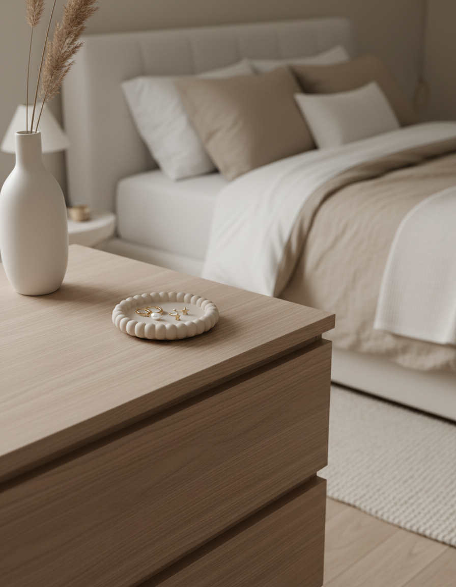 Circle Bubble Tray Beige