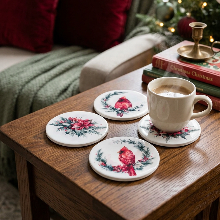 Classic Christmas Coasters Set of 4