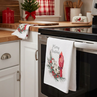 Classic Christmas Tea Towel - Cardinal