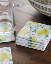 Coaster Set of 6 Fresh Lemon