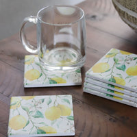Coaster Set of 6 Fresh Lemon